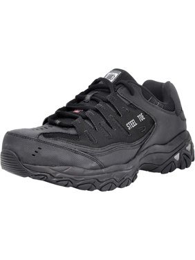 Skechers Men Cankton Athletic Steel Toe Work Sneaker, Black/Black, 9.5 M US
