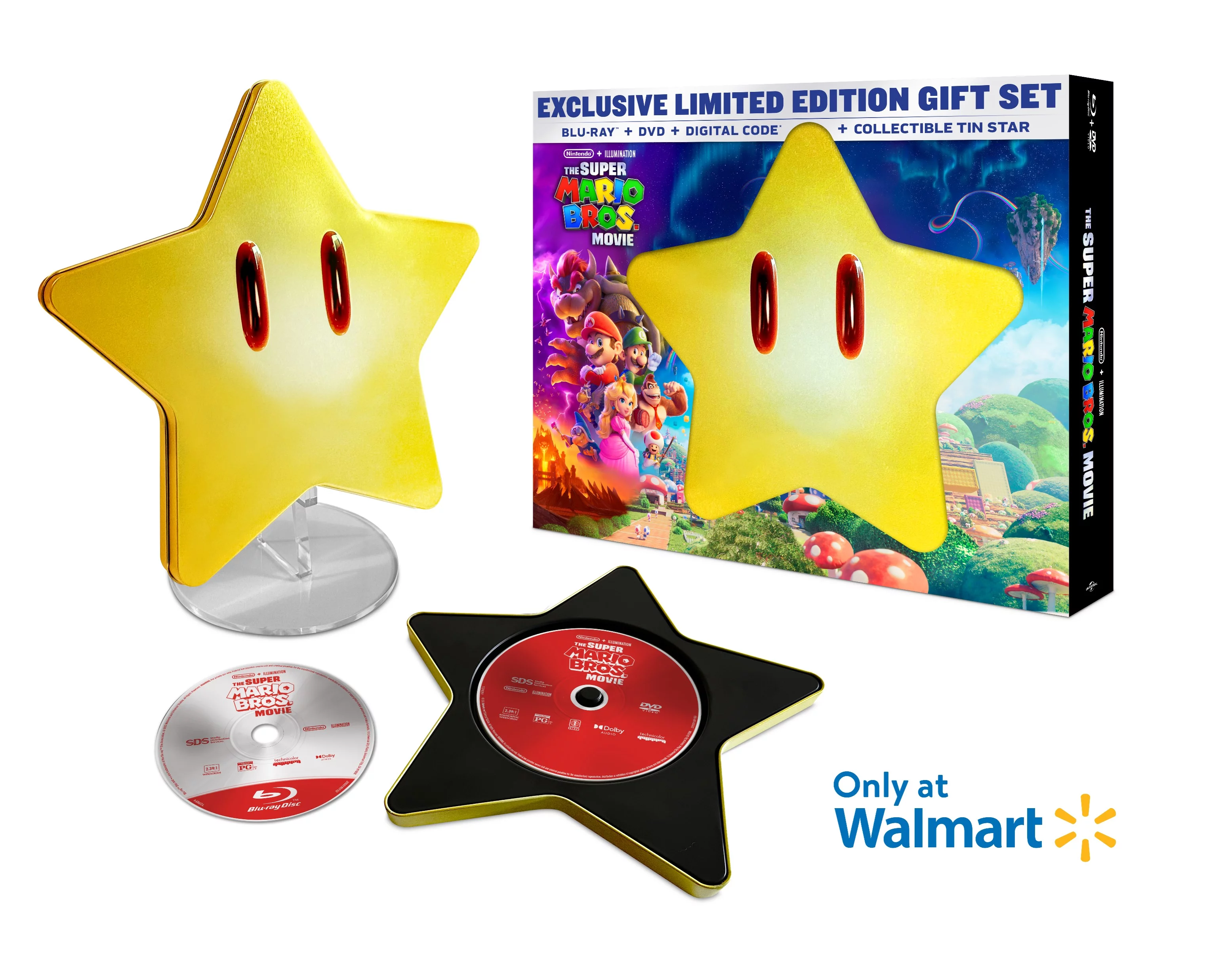 The Super Mario Bros. Movie Limited Edition Giftset with Collectible Tin Star (Walmart Exclusive) (Blu-ray   DVD   Digital Copy)