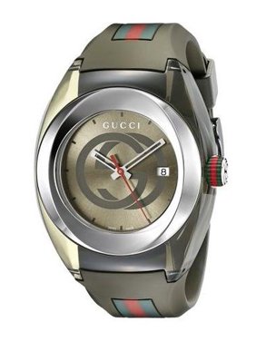 Gucci Sync XXL Khaki Rubber Unisex Watch YA137106