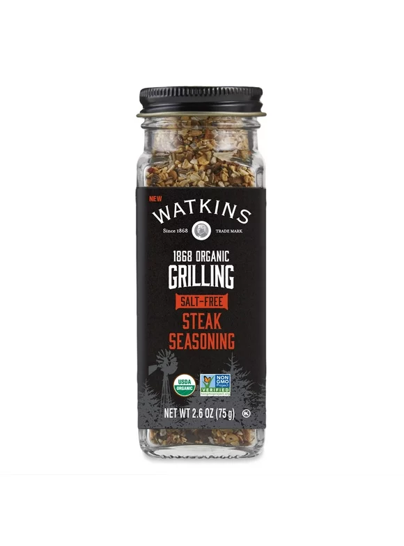 Watkins Salt-Free Organic Steak Seasoning, 2.6 Oz, 1-Pack