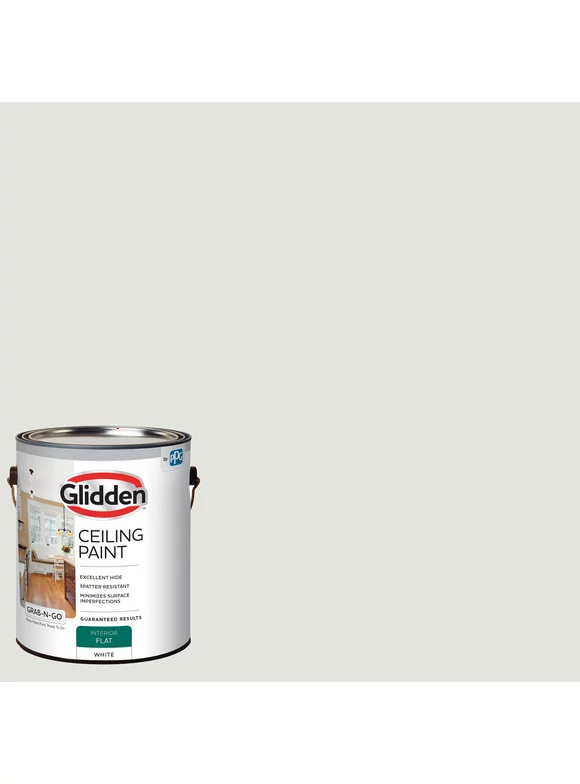 Glidden Grab-N-Go Interior Ceiling Paint Flat, White, 1 Gallon