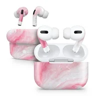 Marbleized Pink Paradise V6 - Skin Decal Vinyl Full-Body Wrap Kit Compatible with the Apple Airpods AirPods 1st Generation Bluetooth Wireless Headphones