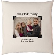Personalized Vintage Photo Message Throw Pillow, Black, Available in 5 Colors