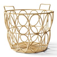 Better Homes & Gardens Large Natural Poly Rattan Open Weave Round Basket