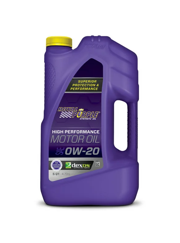 Royal Purple High Performance Motor Oil 0W-20 Premium Synthetic Motor Oil, 5 Quarts