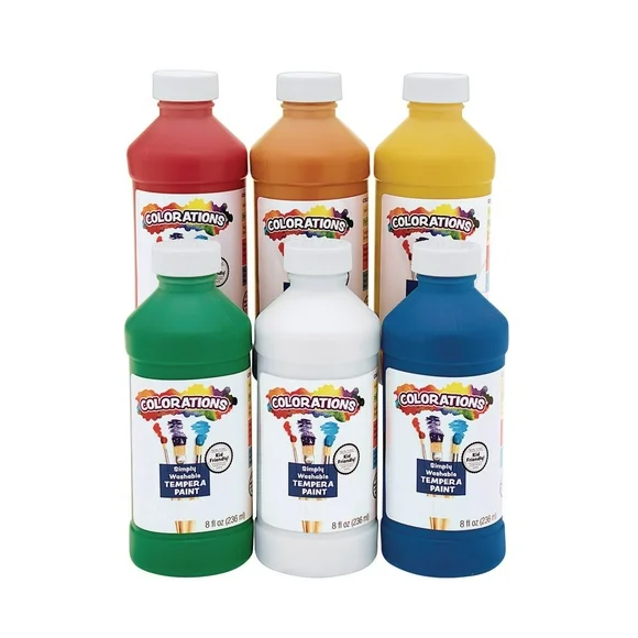 Colorations Simply Washable Tempera 8 oz. - Set of 6