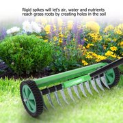 YLSHRF Garden Lawn Aerator, Lawn Aerating Roller,Outdoor Garden Lawn Aerator with Long Handle Spike Type Heavy Duty Steel Grass Roller