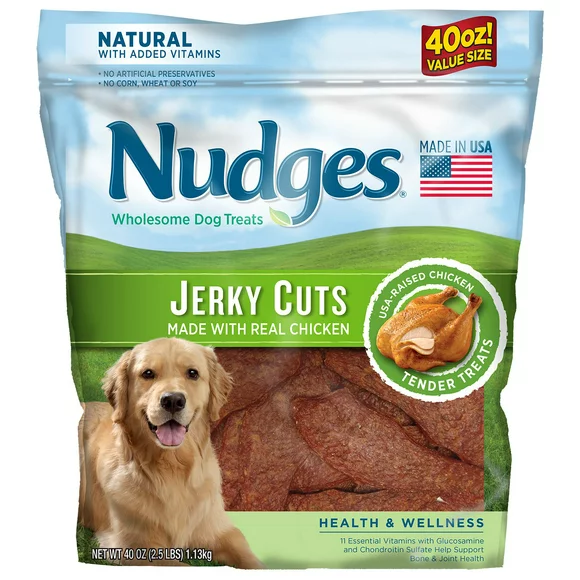 Nudges Health Wellness Chicken Jerky Dog Treats, 40 oz.