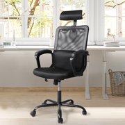 High Back Office Chairs Ergonomic Mesh Desk Chairs with Padding Armrest and Adjustable Headrest,Black
