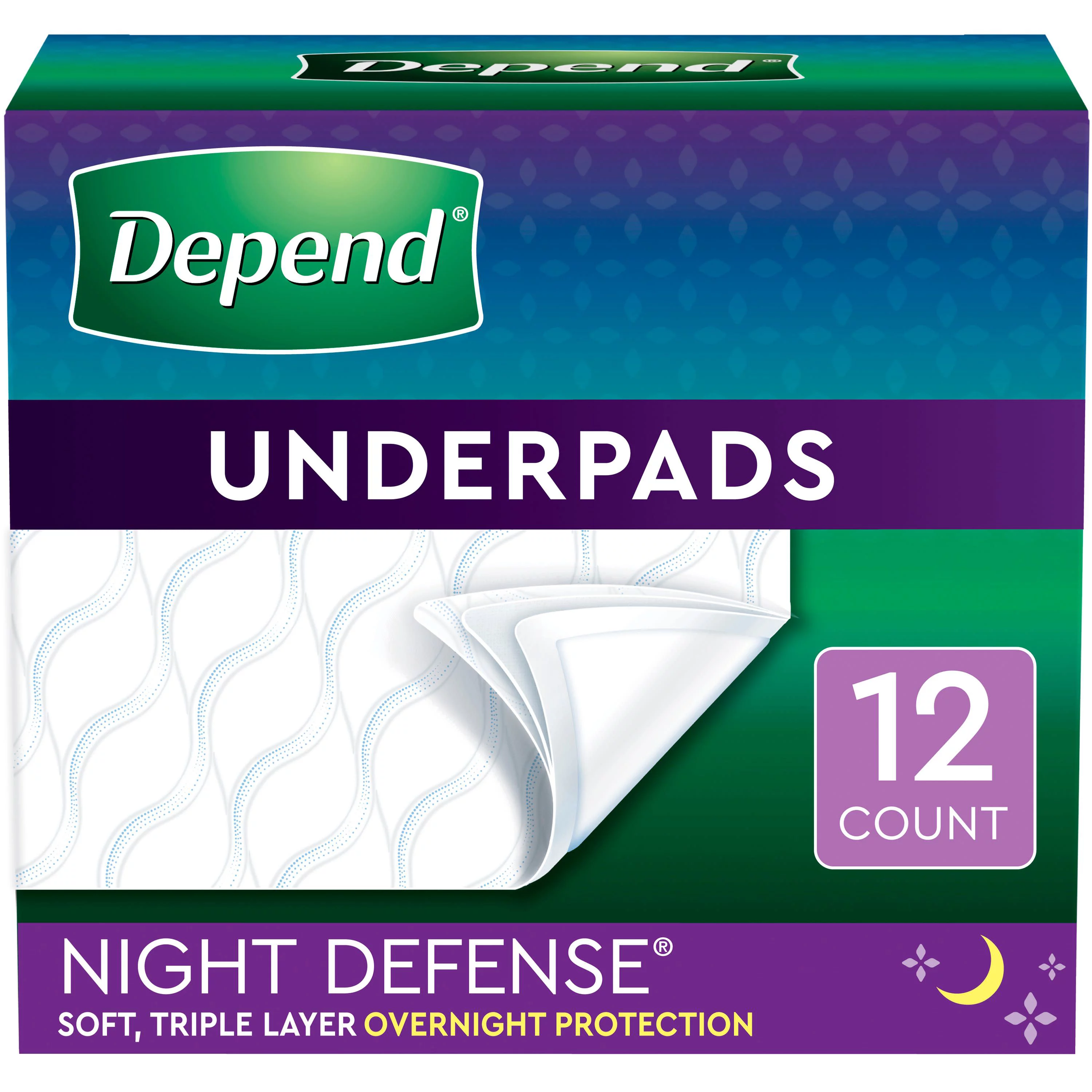 Depend Underpads/Disposable Incontinence Bed Pads for Adults, Kids, and Pets, 12Ct
