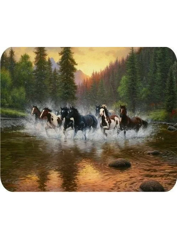 POPCreation New Running Wild Horses Mouse pads Gaming Mouse Pad 9.84x7.87 inches