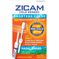 Zicam Cold Remedy Homeopathic Nasal Swabs, 20 Disposable Swabs