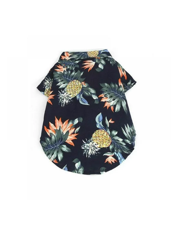 HULKLIKE Pet Summer Printed Shirt, Dog Thin Short Sleeves Costume Pineapple Pattern, XS/S/M/L/XL/XXL