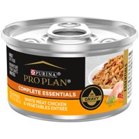 (24 Pack) Purina Pro Plan Entree in Gravy Adult Wet Cat Food, 3 oz. Cans [Multiple Flavors]