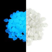 Glow in the Pebbles Stones, 2lb 400PCS, for Indoor and Outdoor Walkways Garden Driveway Large Bag Powered By Light And Solar (White)