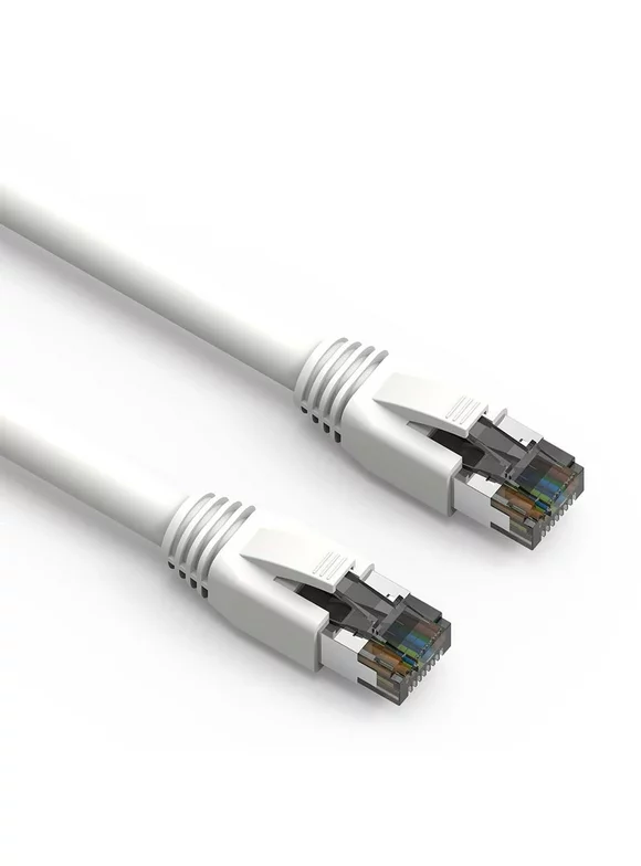 SF Cable Cat8 Shielded (S/FTP) Ethernet Cable, 25 feet - White