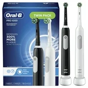 Oral-B Pro 1000 Electric Toothbrush, Black and White, Twin Pack