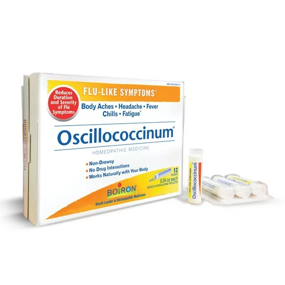 Boiron Oscillococcinum Homeopathic Medicine for Flu-Like Symptoms, 12 Doses
