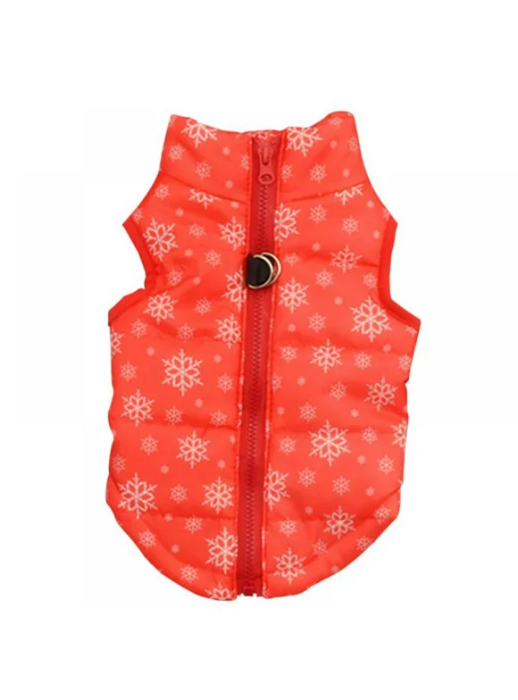 HULKLIKE Pet Red Snowflake Cloth Dog Cloth Dog Winter Cloth Pet Vest