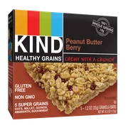 KIND Healthy Grains Granola Bar, Peanut Butter Berry, 5 Bars, Gluten Free, Healthy Grains Bars