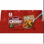 Campbell's Chunky Soup, Sirloin Steak & Hearty Vegetables Soup, 18.8 Ounce Can Pack of 6