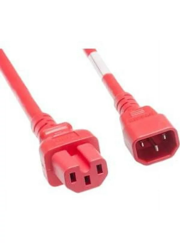 6FT 14AWG RED POWER CORD C14-C14 15AMP 250V SJT JACKET