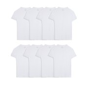 Fruit of the Loom Men's Short Sleeve Active Cotton Blend White Crew T-Shirts, 8 Pack