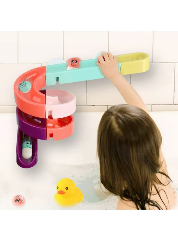 Baby Bath Toys Suction Cup Race Orbits Track Kids Bathroom Bathtub Play (12/24/44 pieces)