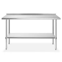 NSF Stainless Steel Commercial Kitchen Prep & Work Table w/ Backsplash - 60 in. x 24 in.