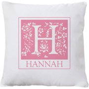Personalized Initial Throw Pillow, Available in Pink or Teal