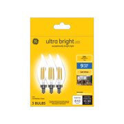 GE LED 100-Watt Ultra Bright Soft White Clear Decorative Light Bulbs, Small Base, 3-Pack