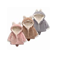 PatPat Baby / Toddler Baby Adorable Ear Decor Solid Hooded Coat(Baby boysBaby girls)