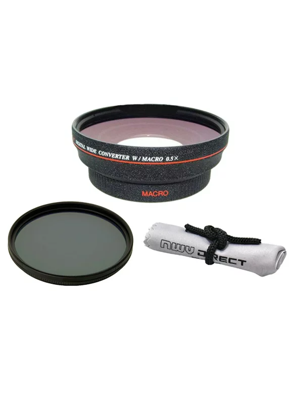 Sony Cyber-shot DSC-RX1 (High Definition) 0.5x Wide Angle Lens With Macro + 82mm Circular Polarizing Filter + Nwv Direct Micro Fiber Cleaning Cloth