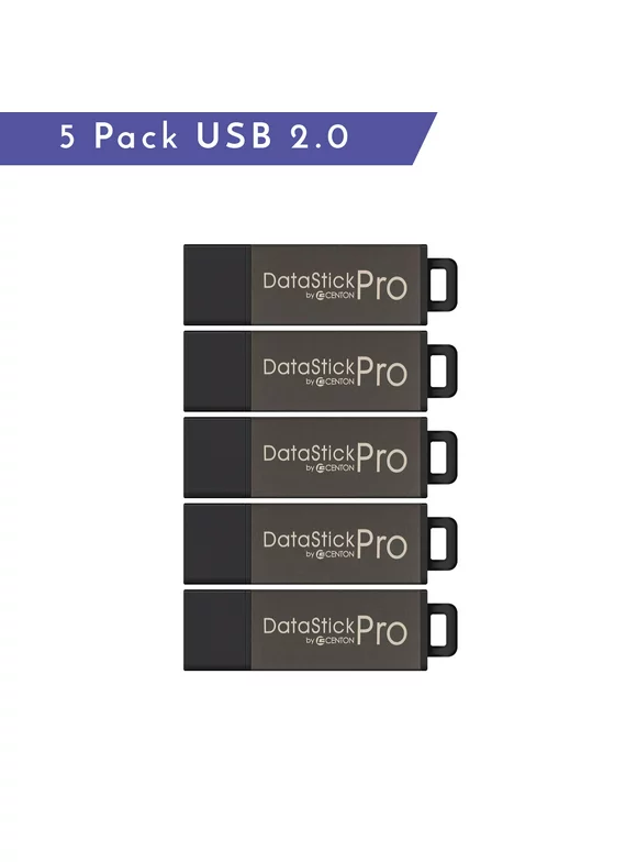 Centon ValuePack USB 2.0 Datastick Pro (Grey), 16GB, 5 Pack