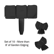 Garden Edging Stone Border- Flower Bed Fence - Plastic Trim, 10 Pieces of Black Stakes by Pure Garden (8)