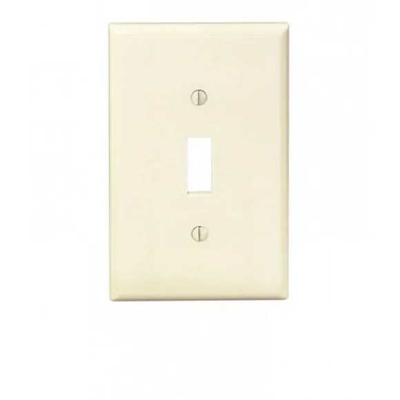 American Imaginations  3.12 in. x 4.87 in. Plastic Electrical Switch Plate  in Ivory; Ivory Hardware - N/A