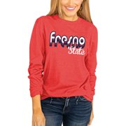Fresno State Bulldogs Women's Throwback Varsity Vibes Long Sleeve T-Shirt - Red