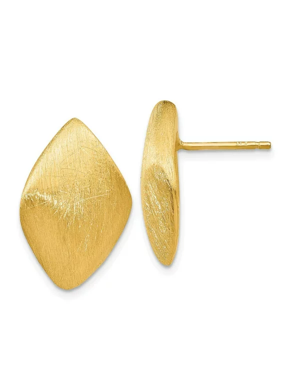 Sterling Silver Gold-plated Scratch Finish Post Earrings