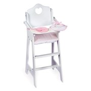 Badger Basket Doll High Chair with Accessories and Free Personalization Kit - White/Pink/Gingham - Fits American Girl, My Life As & Most 18" Dolls