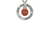 Mini Basketball - Two Sided - Bad Ass Mother Runner Affirmation Ring Necklace