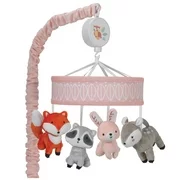 Lambs & Ivy Little Woodland Musical Baby Crib Mobile - Gray, Coral, Animals