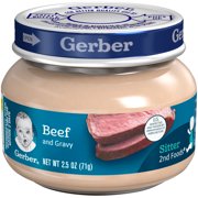 (Pack of 10) Gerber 2nd Foods Beef + Gravy, 2.5 oz Jar