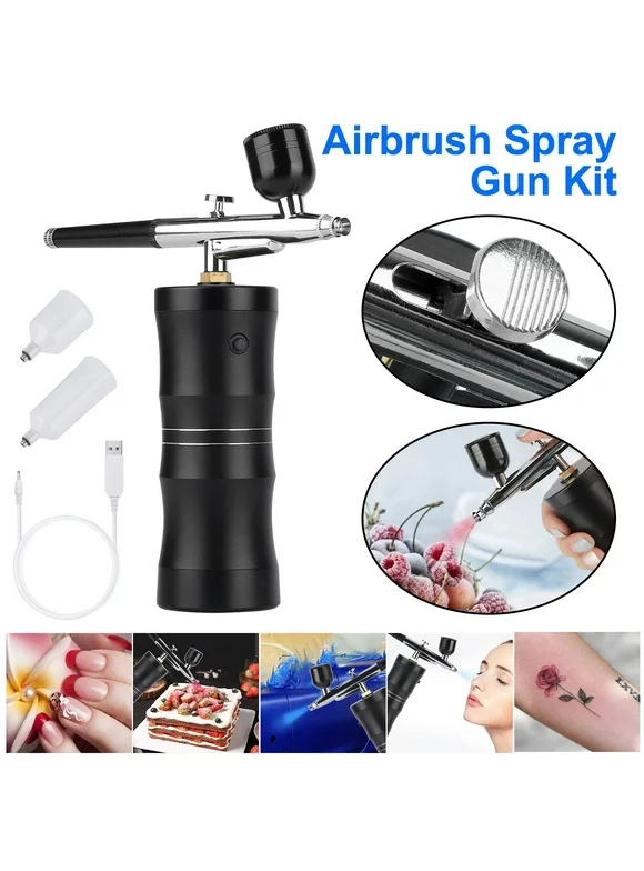 2022 Upgraded Airbrush Kit with Air Compressor and Nozzles, TSV Portable Handheld Auto Mini Dual-Action Cordless Airbrushing Gun Set for Cake Decorating, Makeup, Model Coloring, Tattoo, Nail Design