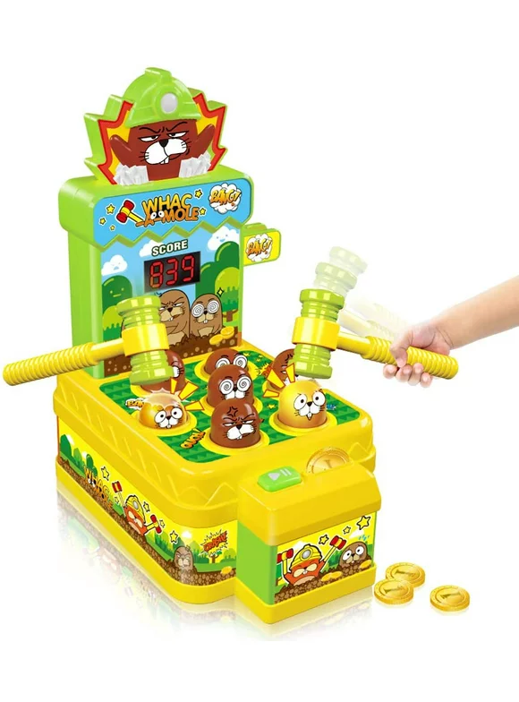 For Toy Whac-A-Mole Game, Mini Electronic Arcade Game with 2 Hammers, Pounding Toys Toddler Toys for 3 Years Old Boys Girls, Whack A Mole Toy