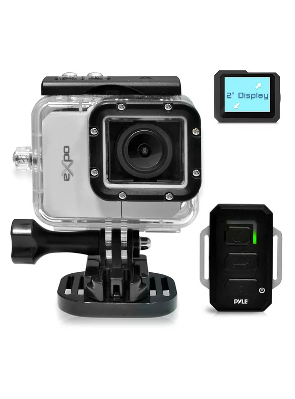 PYLE-SPORT PSCHD90SL - PYLE eXpo Hi-Res Action Cam with Full HD 1080p Video, 20 Mega Pixel Camera, 2'' LCD Screen, Wi-Fi Remote