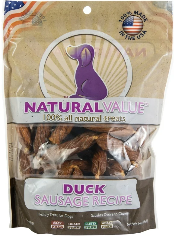 Natural Value Treats 14oz-Duck Sausages
