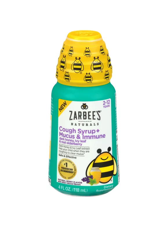 Zarbee's Naturals Children's Cough Syrup + Mucus + Immune Daytime, 4 oz