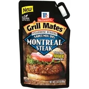 (4 Pack) McCormick Grill Mates Montreal Steak Steakhouse Burgers Sauce Mix-Ins, 2.83 oz