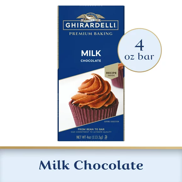 GHIRARDELLI Premium Milk Chocolate Baking Bar, 4 OZ Bar