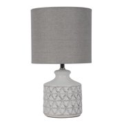 Better Homes & Gardens Diamond Weave Table Lamp, Distressed White (Size: 15"H x 8.5"W x 8.5"D)